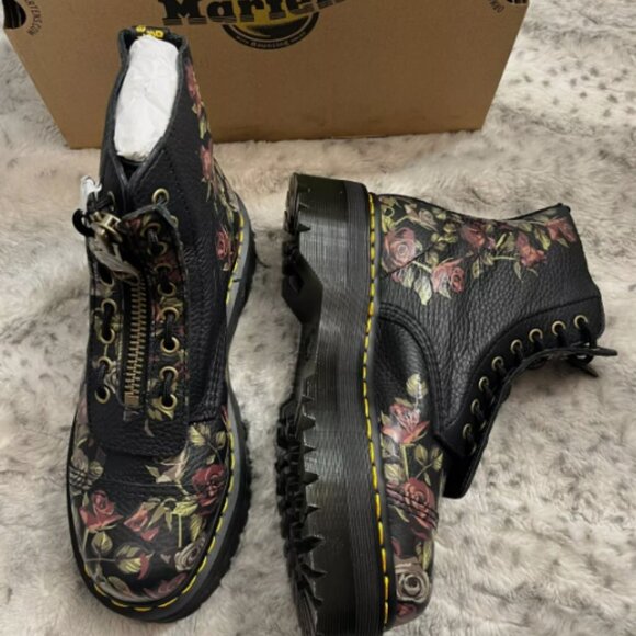DR. MARTENS SINCLAIR DECAYED ROSES LEATHER PLATFORM BOOTS MSRP$280 Most Beloved - Picture 2 of 16